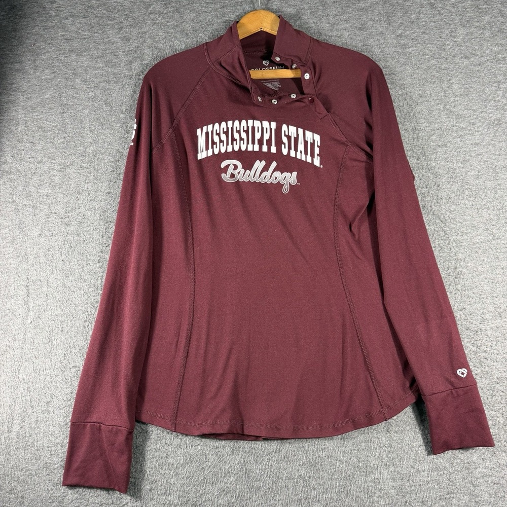 Mississippi State Bulldogs Maroon Women's Colosseum 1/4 Snap Pullover Size L